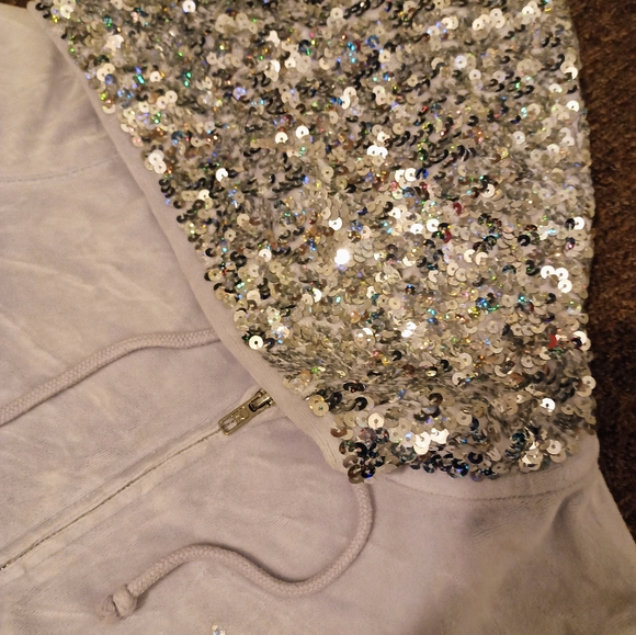 2013 Rare Vintage VS PINK Velour Full Zip Sequin Lilac FASHION SHOW Hoodie NWOT - Picture 7 of 10